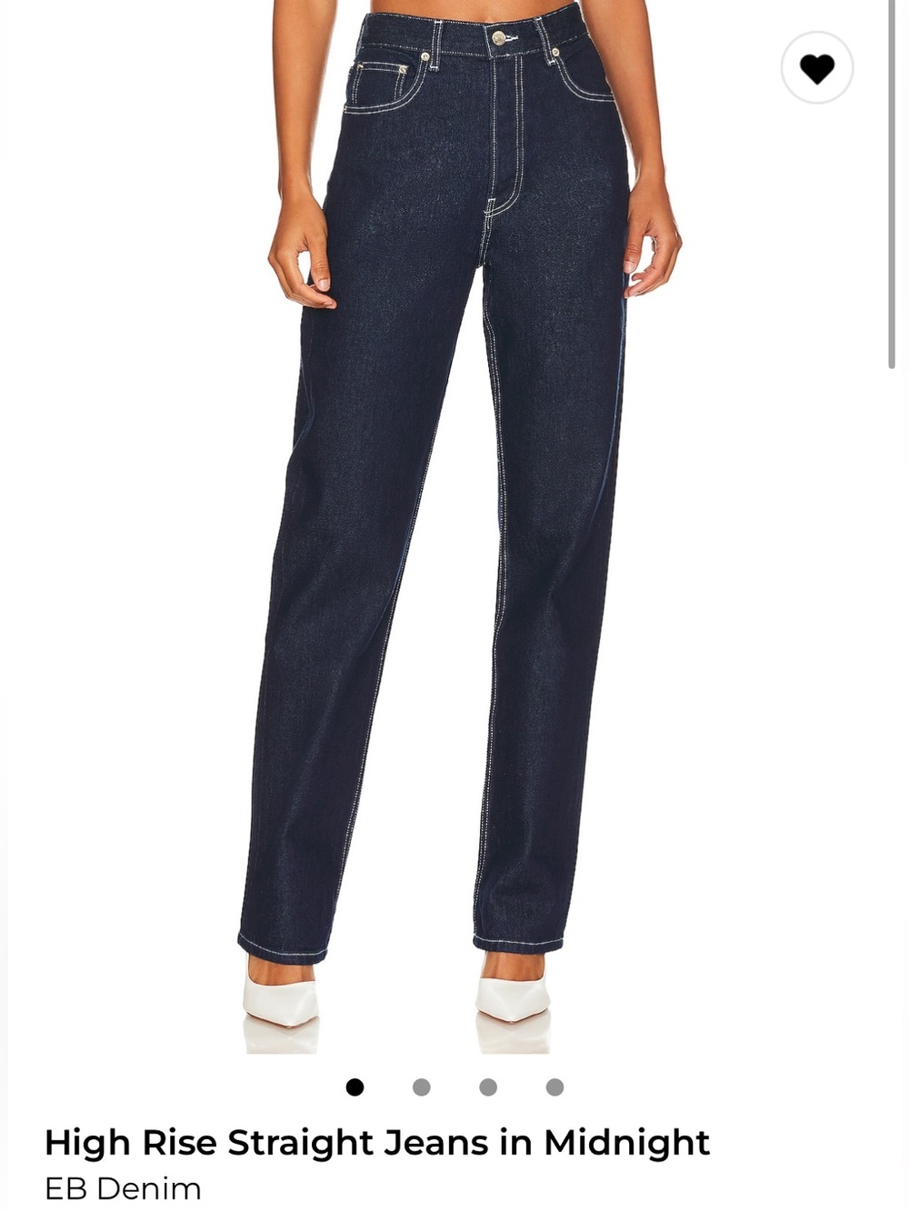 EB Denim High Rise Straight Jeans in Midnight Navy